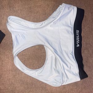 S virus white/grey sports bra